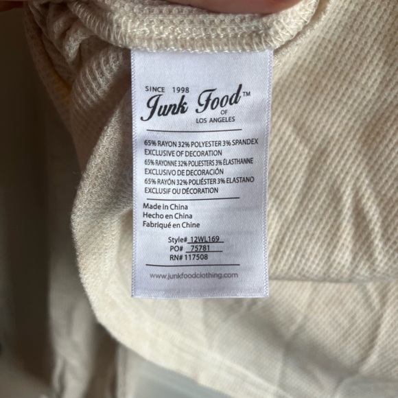 Junk Food Clothing Womens Philadelphia Eagles Sunday Tan Crop Thermal Medium - Picture 6 of 8